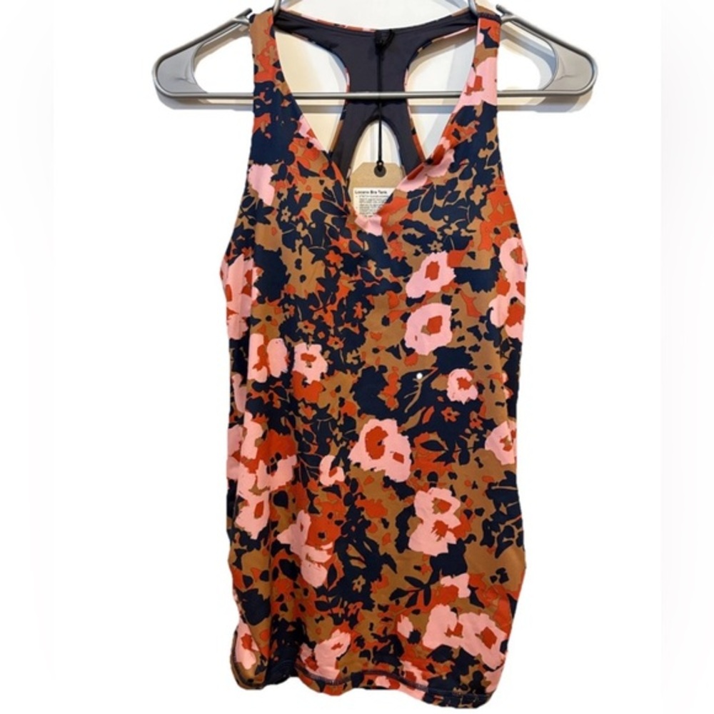 NWT‎ Women's Prana Locano Racerback Bra Tank Floral Multicolored XS Gym Yoga